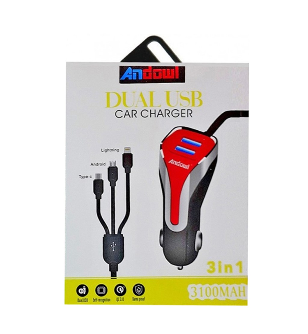 φορτιστής-αυτοκινήτου-3-1a-με-2-θύρες-usb-και-3-καλώδια-φόρτισης-3-σε-1